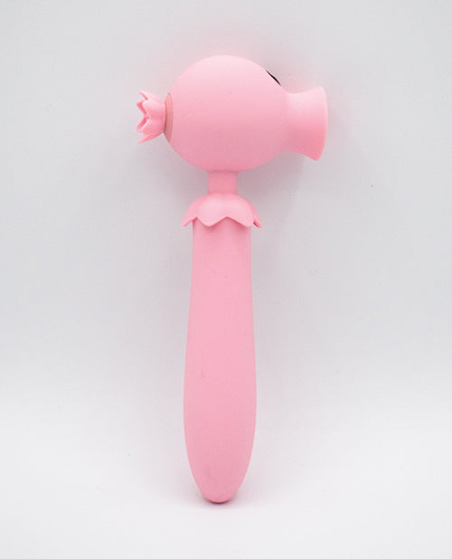 Juguete sexual Lick n' Stick Clit Flicker & G-Spot Vibe de Natalie's Toy Box - Rosa