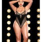 FETISH Nuisette coquine noir 1X en filet et vinyle avec bonnets ouverts