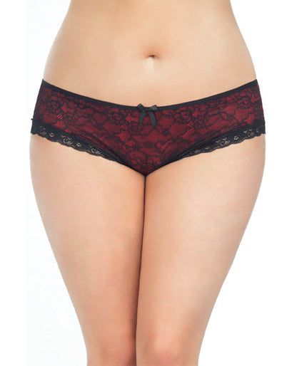 Braga con cordones traseros tipo jaula, negra/roja 3X/4X