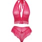Ensemble 2 pièces Maylah Mesh & Dentelle Tour de Cou – Rose S/M
