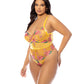 Body Elisabeth brodé sans doublure avec armatures – Jaune 1X