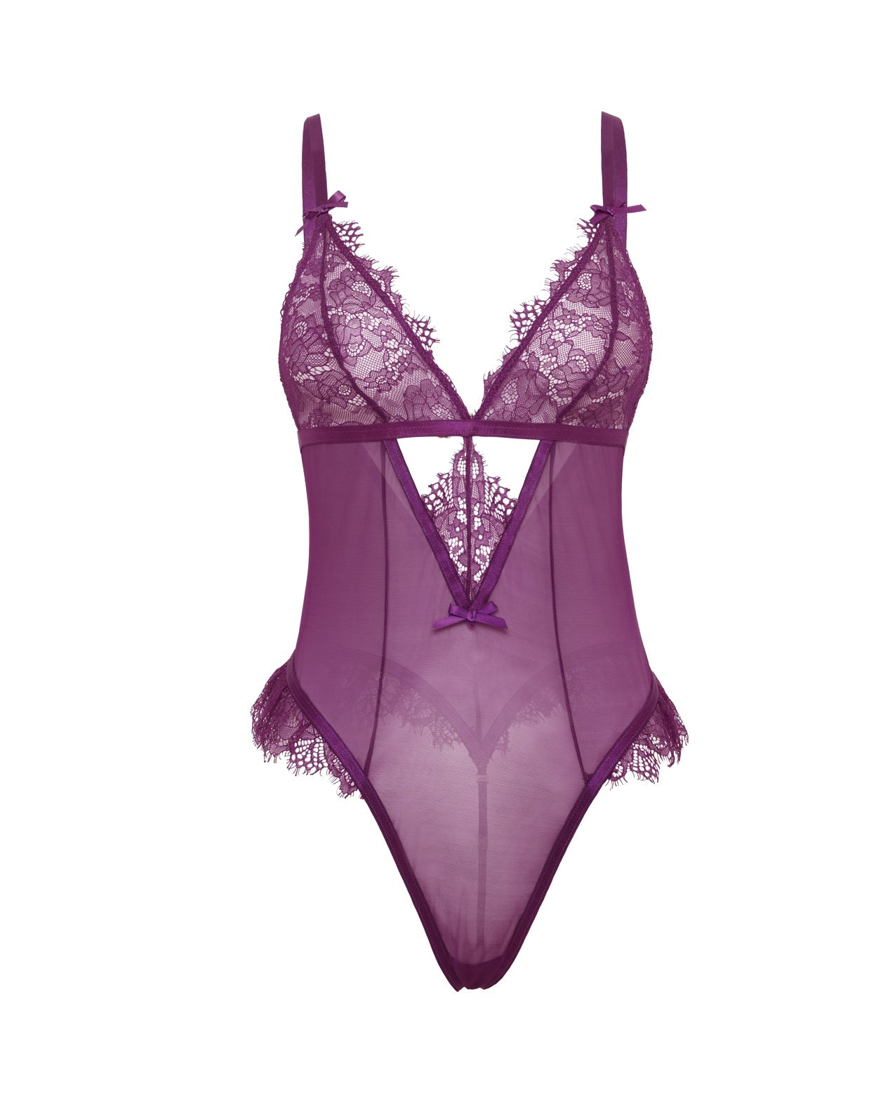 Teddy Katana en maille et dentelle - Violet S/M