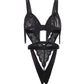 Annika Open Cup Teddy w/Fringe Detail - Black S/M