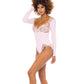 Body Maria en maille côtelée et dentelle Crystal Rose T.LG
