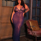 Katana Mesh & Eyelash Lace Gown - Purple 1X/2X