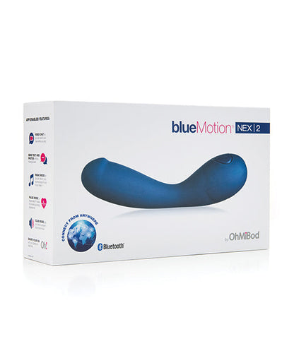 Vibrador Bluetooth OhMiBod | Vibrador controlado por aplicación Nex 2 de 2.ª generación | Vibrador de teléfono azul marino