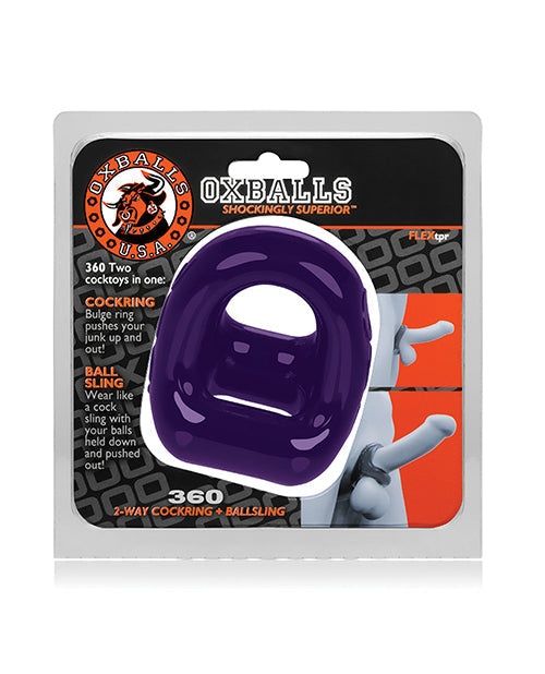 Oxballs 360 Aro para pene y levantador de testículos - Berenjena
