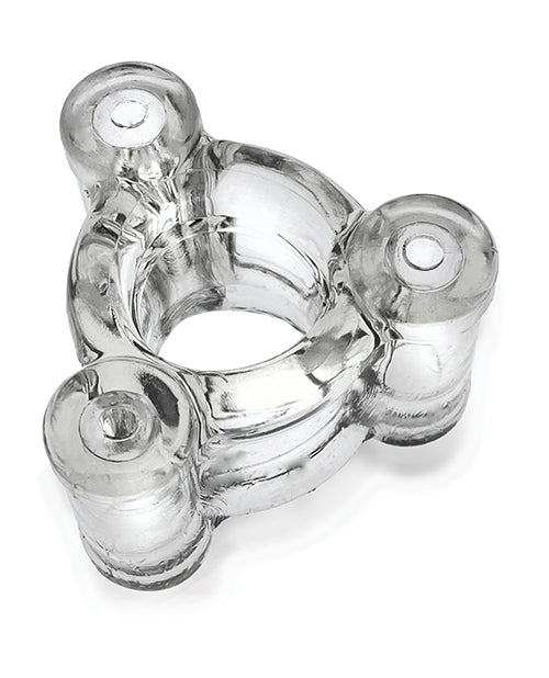 Oxballs Buzz Squeeze Estirador de testículos con vibración - Transparente