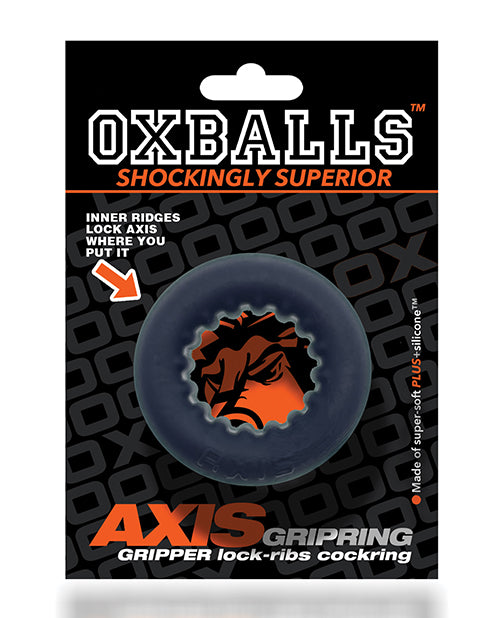 Anillo para pene Oxballs Axis Rib Griphold - Hielo Negro