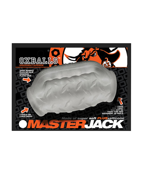 Oxballs MasterJack Doble Penetración Stroker - Jo Hielo Transparente