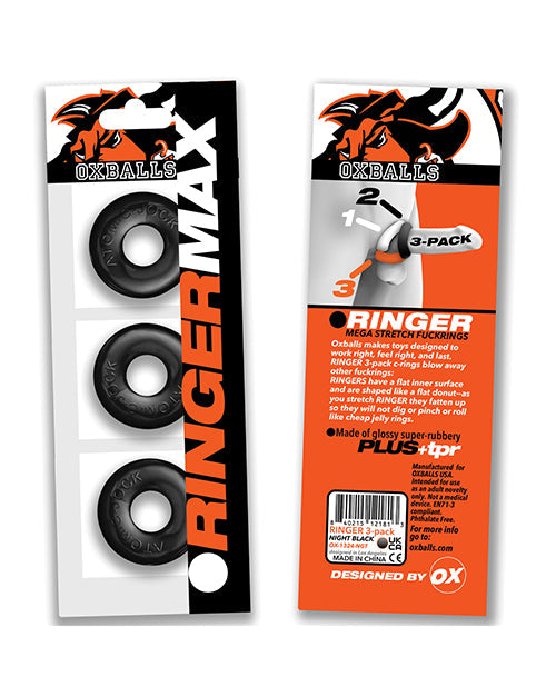 Oxballs Ringer Max Lot de 3 anneaux péniens - Noir