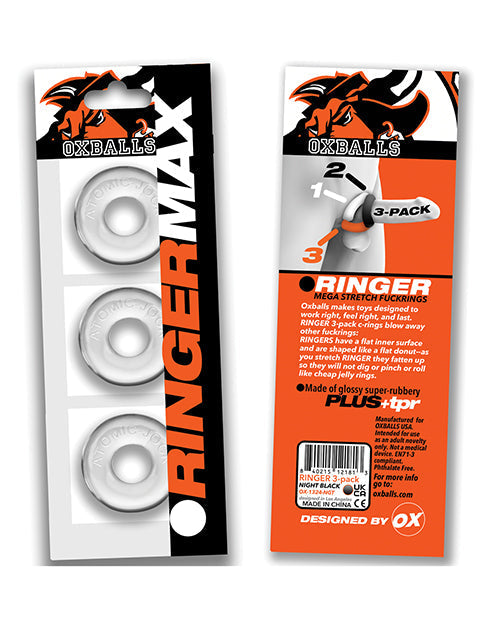 Oxballs Ringer Max Lot de 3 anneaux péniens – Transparent