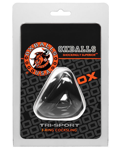 Oxballs Atomic Jock Tri Sport 3 Anneaux Sling Cockring - Noir