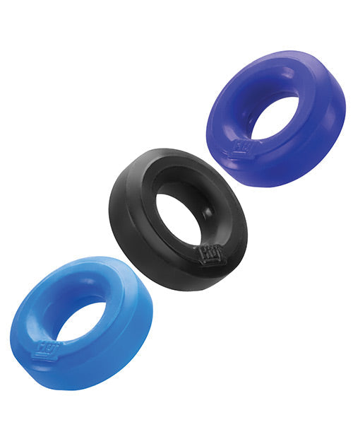 Hunky Junk Anneau de Pénis Multipack - Cobalt Pack de 3