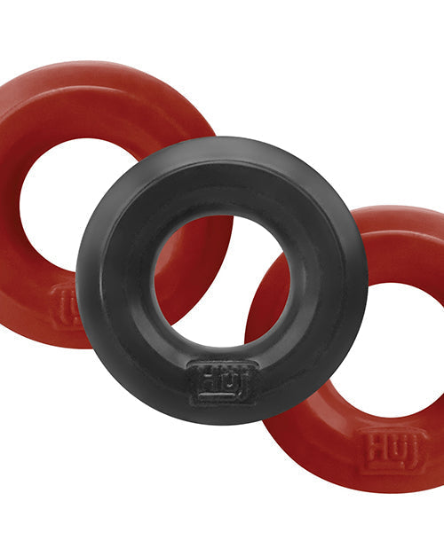 Lot de 3 anneaux Hunky Junk C Ring Multi Pack - Cerise/Glace au goudron