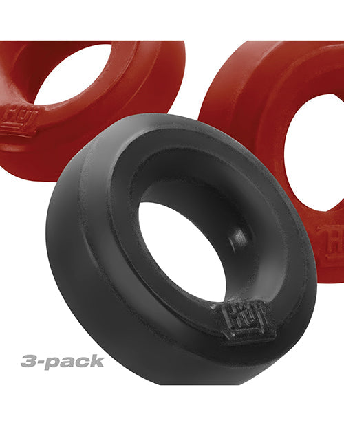 Lot de 3 anneaux Hunky Junk C Ring Multi Pack - Cerise/Glace au goudron