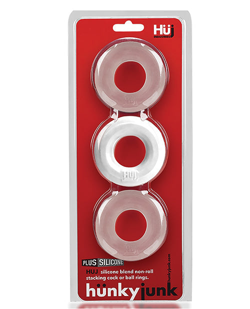 Lot de 3 anneaux Hunky Junk C Ring Multi Pack – Blanc givré