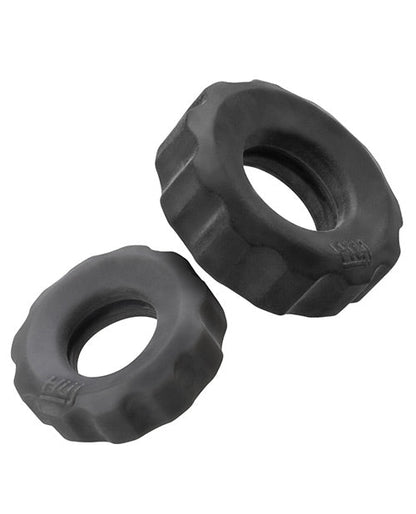 Bague d'engrenage Hunky Junk Lot de 2 tailles doubles - Lot de 2 goudron et pierre