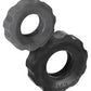 Bague d'engrenage Hunky Junk Lot de 2 tailles doubles - Lot de 2 goudron et pierre