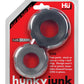 Bague d'engrenage Hunky Junk Lot de 2 tailles doubles - Lot de 2 goudron et pierre