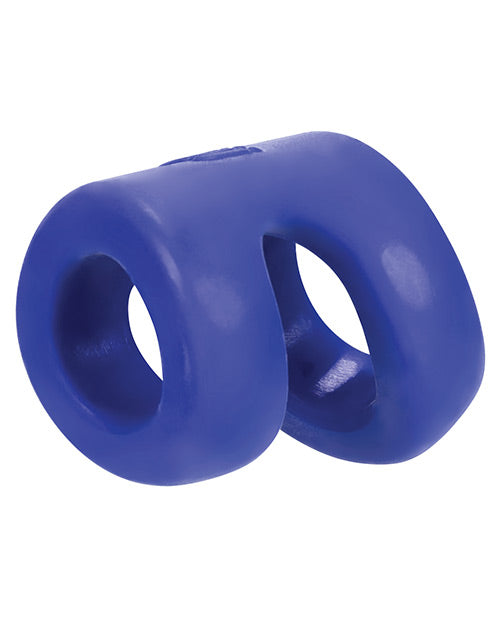 Bague pénienne Hunky Junk Connect avec tendeur testiculaire - Cobalt