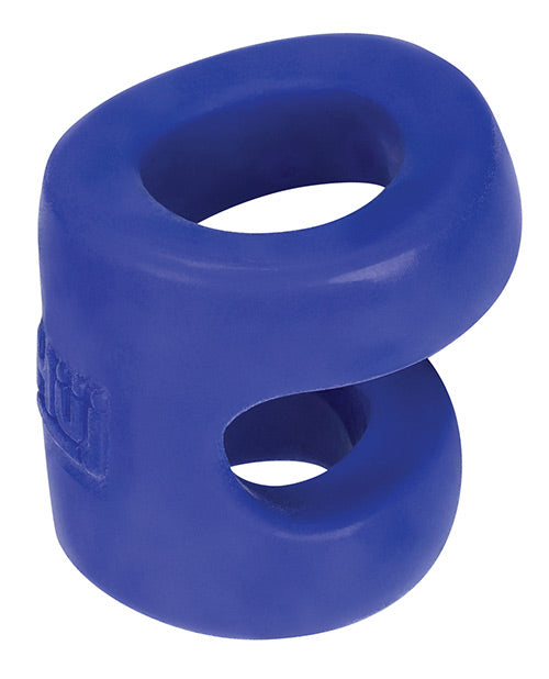 Bague pénienne Hunky Junk Connect avec tendeur testiculaire - Cobalt