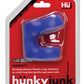 Bague pénienne Hunky Junk Connect avec tendeur testiculaire - Cobalt