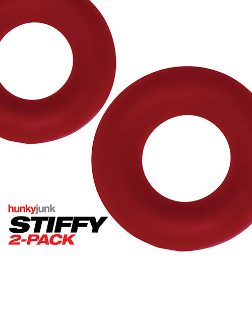 Anneaux Péniens Hunky Junk Stiffy Lot de 2 – Cerise Glacée