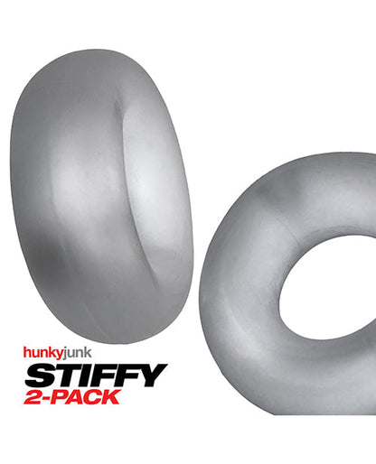 Anillos para el pene Hunky Junk Stiffy, paquete de 2 - Hielo Transparente
