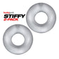Anillos para el pene Hunky Junk Stiffy, paquete de 2 - Hielo Transparente