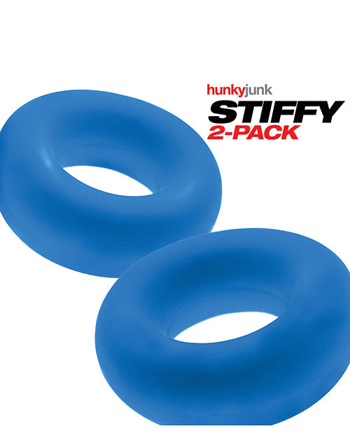 Hunky Junk Stiffy Lot de 2 anneaux péniens – Glace sarcelle
