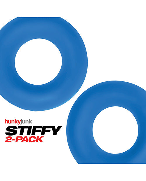 Hunky Junk Stiffy Lot de 2 anneaux péniens – Glace sarcelle