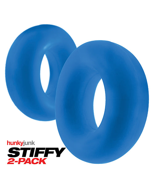 Hunky Junk Stiffy Lot de 2 anneaux péniens – Glace sarcelle