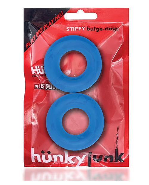 Hunky Junk Stiffy Lot de 2 anneaux péniens – Glace sarcelle