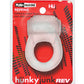 Anneau pénien Hunkyjunk Revring avec vibreur - Transparent avec vibreur bleu