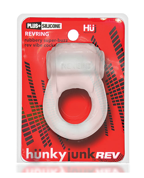 Anneau pénien Hunkyjunk Revring avec vibreur - Transparent avec vibreur bleu