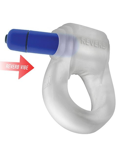 Anneau pénien Hunkyjunk Revring avec vibreur - Transparent avec vibreur bleu