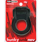 Anneau pénien vibrant Hunkyjunk Revring – Goudron avec vibreur rouge