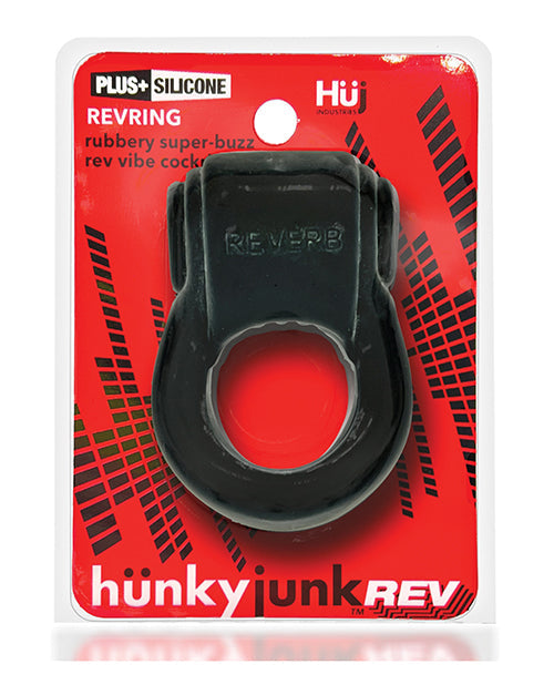 Anneau pénien vibrant Hunkyjunk Revring – Goudron avec vibreur rouge