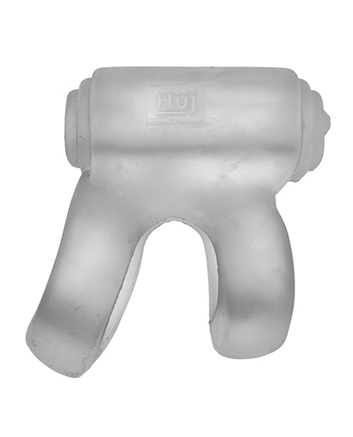 Bague vibrante Hunkyjunk Revhammer Shaft - Glace claire avec Vibe bleu