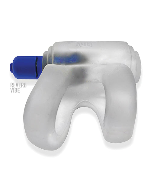 Bague vibrante Hunkyjunk Revhammer Shaft - Glace claire avec Vibe bleu