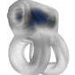 Bague vibrante Hunkyjunk Revhammer Shaft - Glace claire avec Vibe bleu