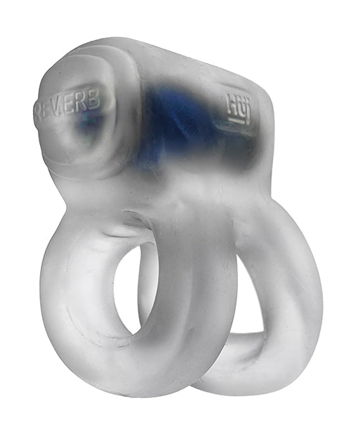 Bague vibrante Hunkyjunk Revhammer Shaft - Glace claire avec Vibe bleu