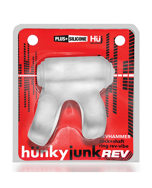 Bague vibrante Hunkyjunk Revhammer Shaft - Glace claire avec Vibe bleu