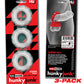Hunky Junk Super Huj Lot de 3 anneaux péniens - Glace Claire