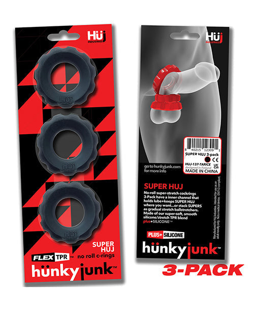 Anneaux Péniens Hunky Junk Super Huj (Lot de 3) - Tar Ice