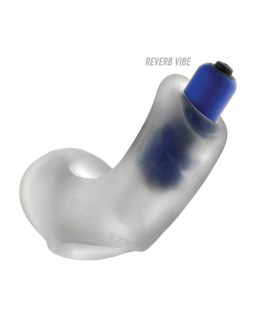 Godemichet Hunky Junk Buzzfuck Sling avec Taint Vibe - Glace transparente