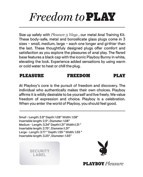 Playboy Plaisir 3 Façons Plugs Anaux