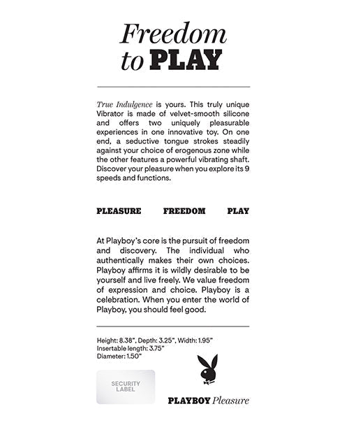 Vibromasseur Playboy Pleasure True Indulgence – Bleu sarcelle profond