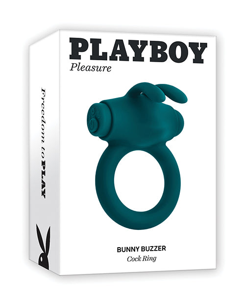 Bague Pénienne Vibrante Playboy Pleasure Bunny - Bleu Profond